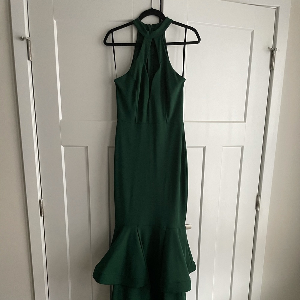 Emerald green halter mermaid dress